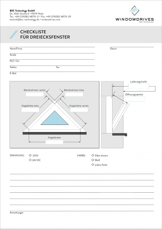 Download Checkliste für Dreiecksfenster