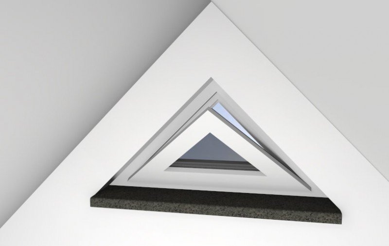 Triangular tilt window