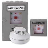 RWA-Treppenhaus-Set STG Beikirch TRZ Plus mit integr. Taster, zus. Taster grau, Rauchmelder